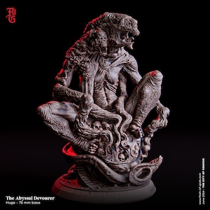 The Abyssal Devourer Miniature Demon Monster DnD 5e Tabletop Gaming | 32mm Scale 75mm Base | DnD Miniature Dungeons and Dragons DnD 5e