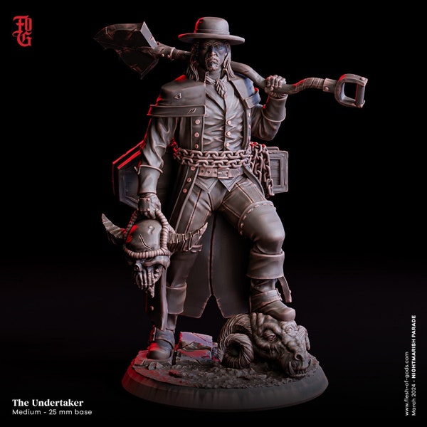 DnD Undertaker Miniature Human NPC or Monster Miniature Gravedigger | 32mm Scale | Dungeons and Dragons DnD 5e Demon Figurine Figure