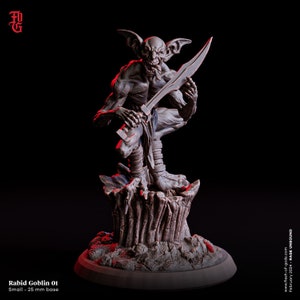 Rabid Goblin Miniature Monster Miniature | 32mm Scale | Dungeons and Dragons DnD Dungeon Master Grotesque monster for DnD