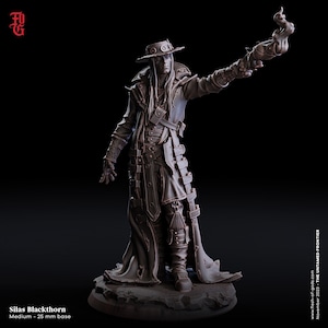 Outlaw Miniature Cowboy Gunslinger Wild West Ranger Miniature | 32mm Scale or 75mm Scale | Dungeons and Dragons DnD 5e Dungeon Master Gift