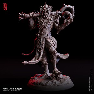 Royal Death Knight Miniature Undead Warrior Monster Miniature Fighter Figurine | 32mm or 75mm Scale | Dungeons and Dragons DnD 5e Figure