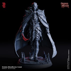 Bloodborne Count Miniature Vampire Nosferatu Monster Miniature Dracula | 25mm Base 32mm Scale | DnD Miniature Dungeons and Dragons DnD 5e