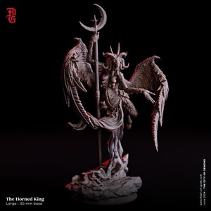 The Horned King Monster Miniature Cthulhu DnD 5e Tabletop Gaming | 32mm Scale 50mm Base | DnD Miniature Dungeons and Dragons DnD 5e