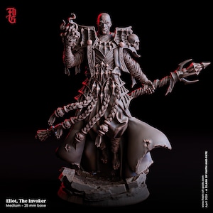 DnD Invoker Miniature Warlock Spellcaster Figurine Monster | 32mm Scale and 75mm Scale | DnD Miniature Dungeons and Dragons DnD 5e class
