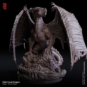 DnD Dragon Miniature Monster Miniature Large DnD Monster Forest Dragon | 75mm Base 32mm Scale DnD Miniature Dungeons and Dragons DnD 5e