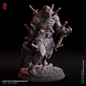 Ghost of Unchained Hatred Ethereal Monster Miniature Undead Miniature | 32mm Scale 50mm Base | DnD Miniature Dungeons and Dragons DnD 5e