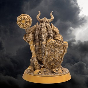 Dwarf Armored Hammer Warrior miniature Dwarf Army | 28mm Scale | DnD Miniature | Dungeons and Dragons | Dungeon Master