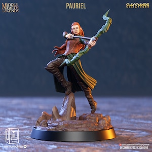 Female elf Miniature Pauriel Female Archer Bow | Middle Earth Legends | DnD Miniature | Dungeons and Dragons, ttrpg DnD 5e