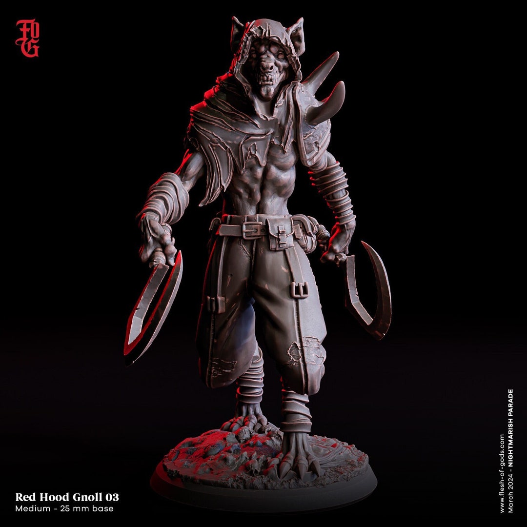 Hyena Medium Fiend Monster Miniature Red Hood Gnoll Wolf Werewolf