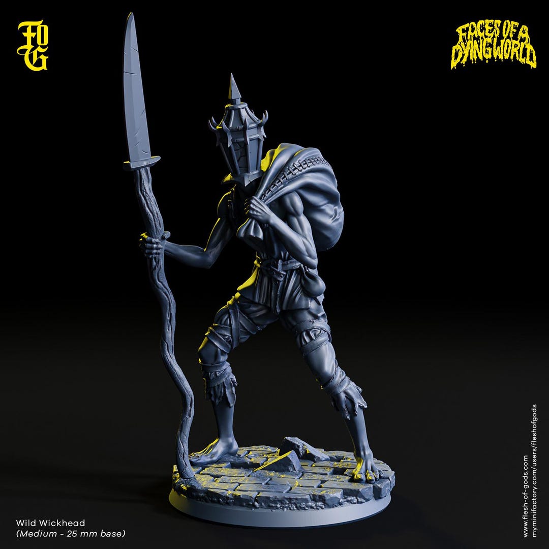 MÖRK BORG Wild Wickhead Monster Miniature NPC Outcast Follower for Mork ...