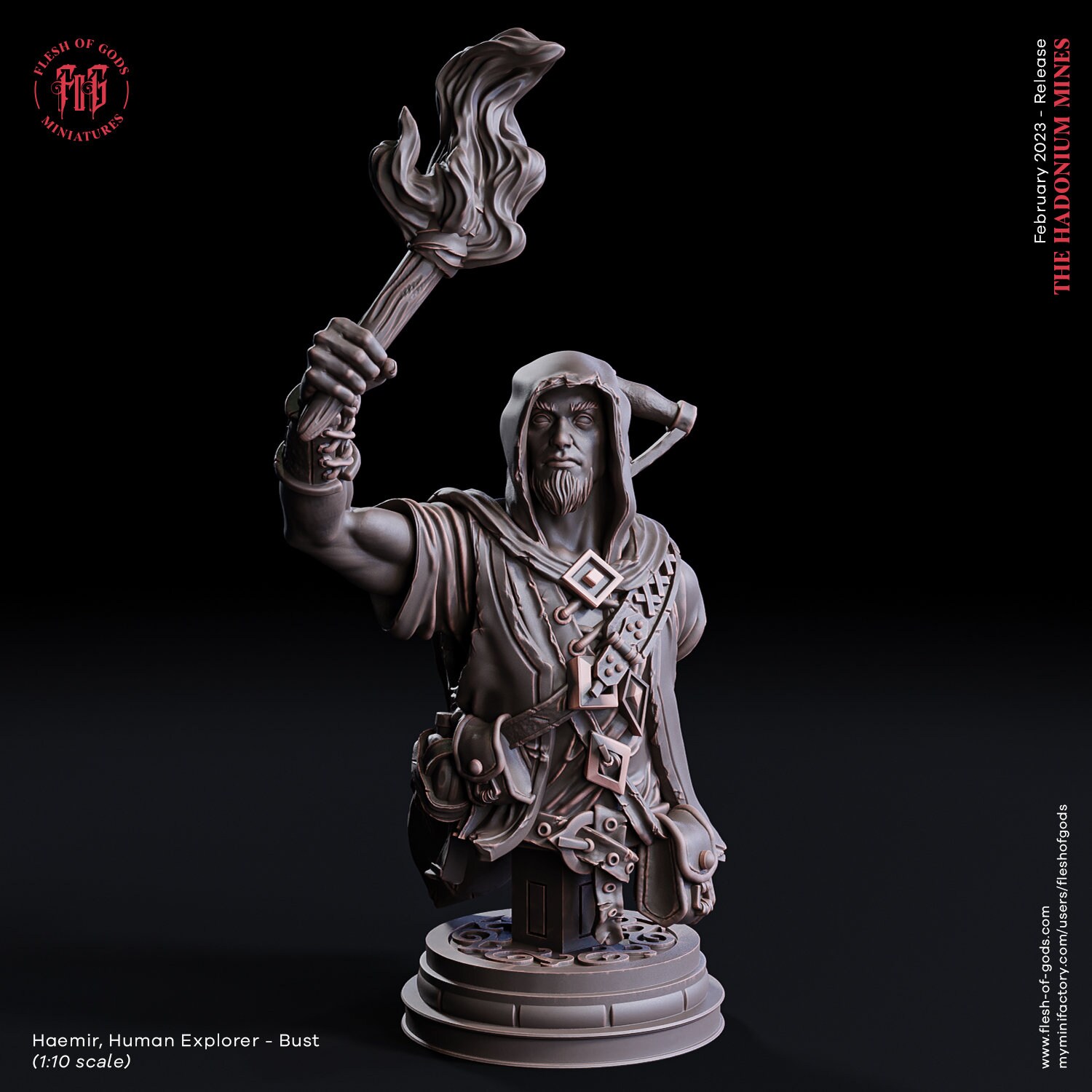 Human Explorer Miniature | 32mm Scale 75mm Scale Bust | Dnd