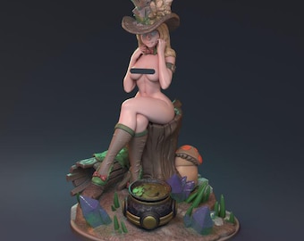 Cute Female Leprechaun Miniature with detailed terrain base Magical Miniature | 32mm or 75mm scale DnD Miniature Dungeons and Dragons DnD 5e