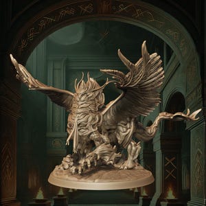 Gryphon Miniature Flying Hybrid Monster Miniature | 32mm Scale 50mm Base | DnD Miniature Dungeons and Dragons DnD 5e