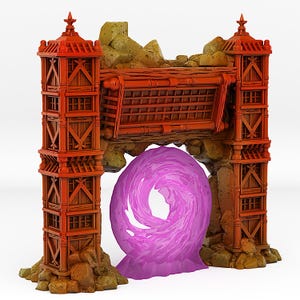 DnD Asian Temple Portal Miniature Medieval Portal Dungeon Terrain Prop | 28mm or 32mm scale | Tabletop Scenery | Dungeons and Dragons DnD 5e