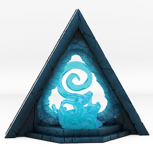 DnD Alien Pyramid Portal Miniature Water Portal Dungeon Terrain Prop | 28mm or 32mm scale | Tabletop Scenery | Dungeons and Dragons, DnD 5e