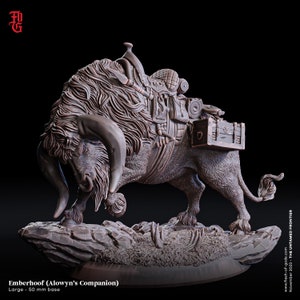 Emberhoof mount Miniature Companion mount Miniature Wild West Campaign Yak Beast Miniature | 32mm Scale | Dungeons and Dragons DnD 5e