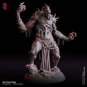 Revenant King Miniature Gargantuan Monstrosity Undead Winter Figurine | 32mm Scale 100mm Base | DnD Miniature Dungeons and Dragons DnD 5e