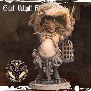 DnD Giant Miniature Monster Miniature Ogre Figurine Vulgath Troll | 32mm Scale Oval Base | DnD Miniature Dungeons and Dragons DnD 5e