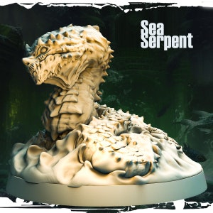 Sea Serpent Miniature Underwater Monster Miniature Snake Aberration | 32mm Scale 50mm Base | DnD Miniature Dungeons and Dragons DnD 5e