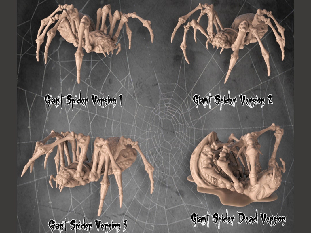 Giant Spider Miniature 4 Poses 32mm Scale Tabletop Gaming Dnd Miniature