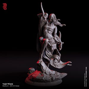 DnD Void Witch Miniature Undead Monster Miniature Spellcaster Figurine | 25mm Base 32mm Scale | Undead Figurine Dungeons and Dragons DnD 5e