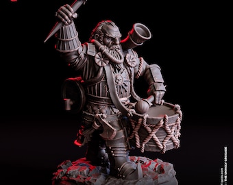 DnD Dwarf Bard Miniature NPC Bard of Oblivion Miniature Male Dwarf Figurine | 32mm Scale 25mm Base | Dungeons and Dragons DnD 5e Figure