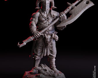 DnD Vanguard Miniature Fighter Knight Warrior Figurine | 32mm Scale 75mm Scale | Dungeons and Dragons DnD 5e Dungeon Master Campaign