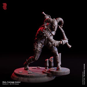 DnD Carnage Jester Miniature Medium Humanoid Fiend Chaotic Monster Figurine | 32mm Scale 25mm Base | Dungeons and Dragons DnD 5e Figure