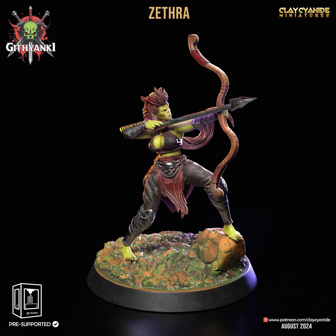 Female Orc Ranger Miniatures 25mm Base 32mm Scale Orc Miniature Monster ...