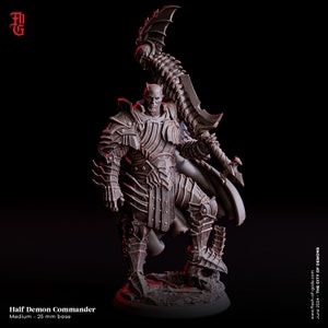 Half Demon Commander Miniature Warrior Figurine for DnD 5e | 32mm Scale 75mm Scale | DnD Miniature Dungeons and Dragons DnD 5e class