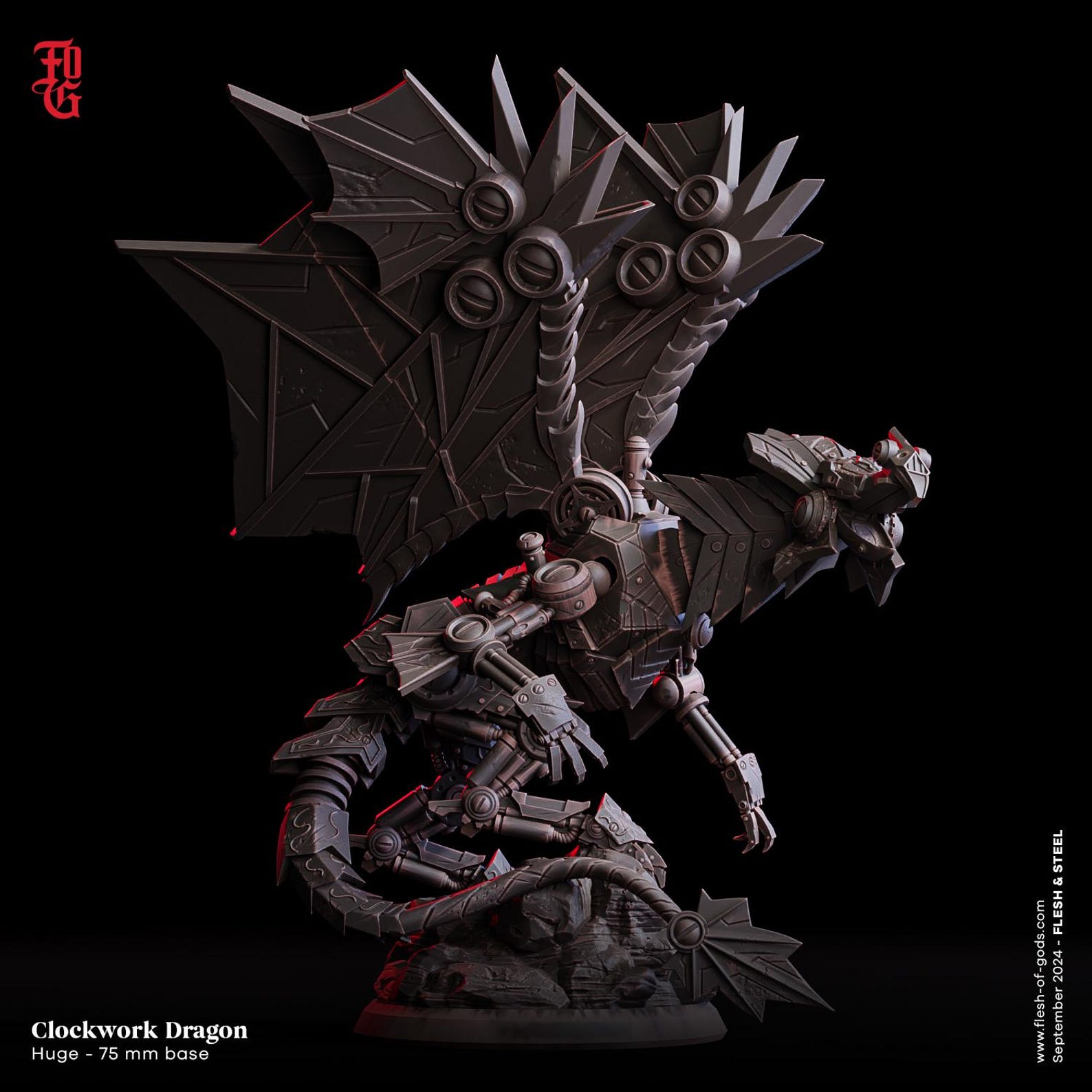 Clockwork Dragon Monster Miniature Steampunk Mechanical Construct ...