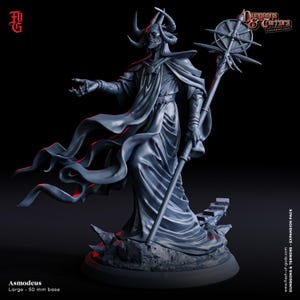 Asmodeus Monster Miniature Archdevil Demon Large Fiend Devil Demonic Monster | 32mm Scale 50mm Base | Dungeons and Dragons Figurine DnD 5e