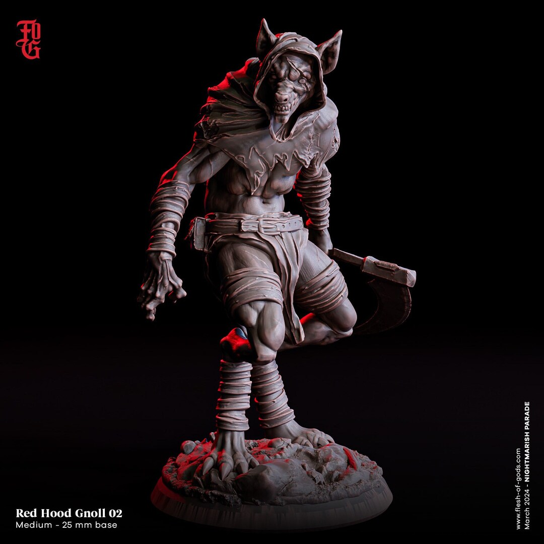 Hyena Monster Miniature Red Hood Gnoll Miniatures Wolf Werewolf Hybrids