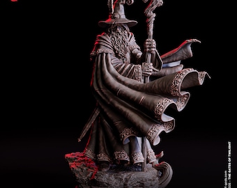Great Wizard Miniature Wise Ashen Star miniature | 32mm Scale 75mm Scale | DnD Miniature Dungeons and Dragons DnD 5e class male fighter