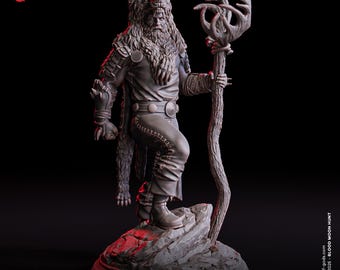 DnD Human Druid Miniature Forest Spellcaster Pale Grove Warden | 32mm Scale 75mm Scale | DnD Miniature Dungeons and Dragons DnD 5e class