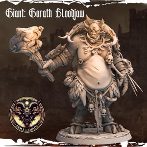 DnD Giant Miniature Monster Miniature Ogre Figurine Gorath Troll | 32mm Scale Oval Base | DnD Miniature Dungeons and Dragons DnD 5e