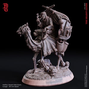 Desert Merchant Miniature Egyptian NPC DnD Camel Rider | 50mm Base 32mm Scale DnD Miniature Dungeons and Dragons DnD 5e Wanderer