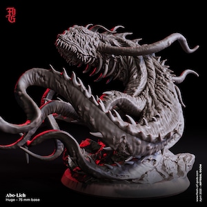 DnD Abo-Lich Miniature Sea Aboleth Huge Undead Aberration Aquatic Nautical Monster | 32mm Scale 75mm | DnD Miniature Dungeons and Dragons 5e
