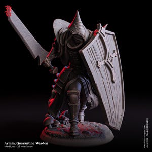 DnD Plague Quarantine Warden Miniature Masked Plague Warrior Fighter Fig | 32mm Scale 75mm Scale | DnD Miniature Dungeons and Dragons DnD 5e