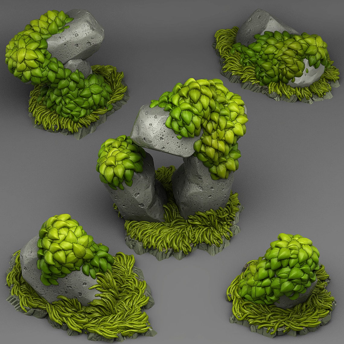 Dnd Grassy Rocks Miniatures Forest Wargaming Terrain | 28mm or 32mm ...