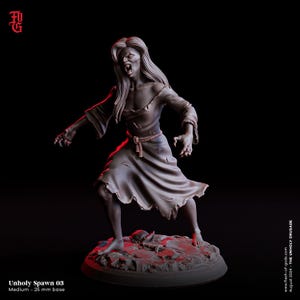 Unholy Spawn Miniature Undead Vampire Creature Monster Miniature Figurine | 32mm Scale 25mm Base | Dungeons and Dragons DnD 5e Figure