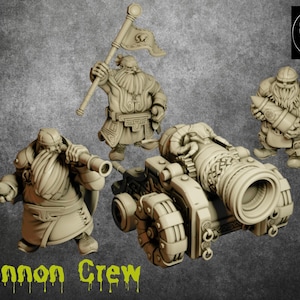 Dwarf Cannon Crew - 32mm scale Tabletop gaming DnD Miniature Dungeons and Dragons dnd 5e dwarf palidan miniature