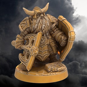Armored Axe Warrior Dwarf miniature | Dragons Forge | 28mm Scale | DnD Miniature | Dungeons and Dragons  | dnd dwarf warrior