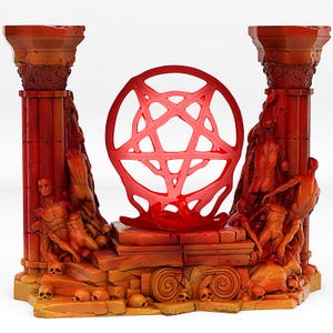 DnD Hell Portal Miniature Demon Portal with Pentacle Effect Dungeon Terrain Prop | 28mm or 32mm scale Wargaming Dungeons and Dragons, DnD 5e