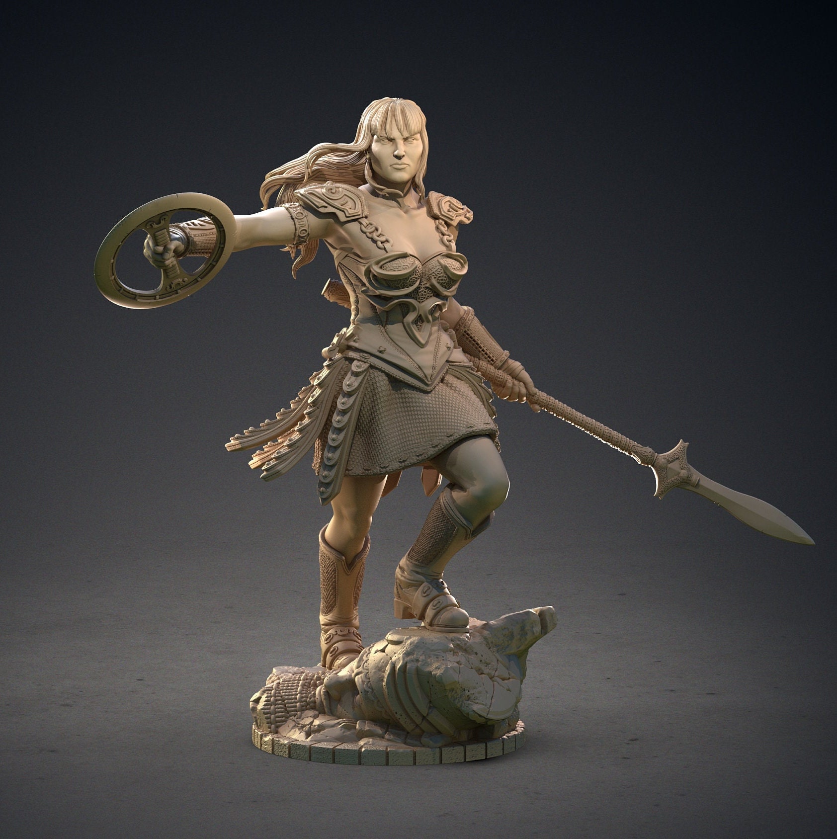 Sheena Female Warrior Miniature Clay Cyanide Large Etsy