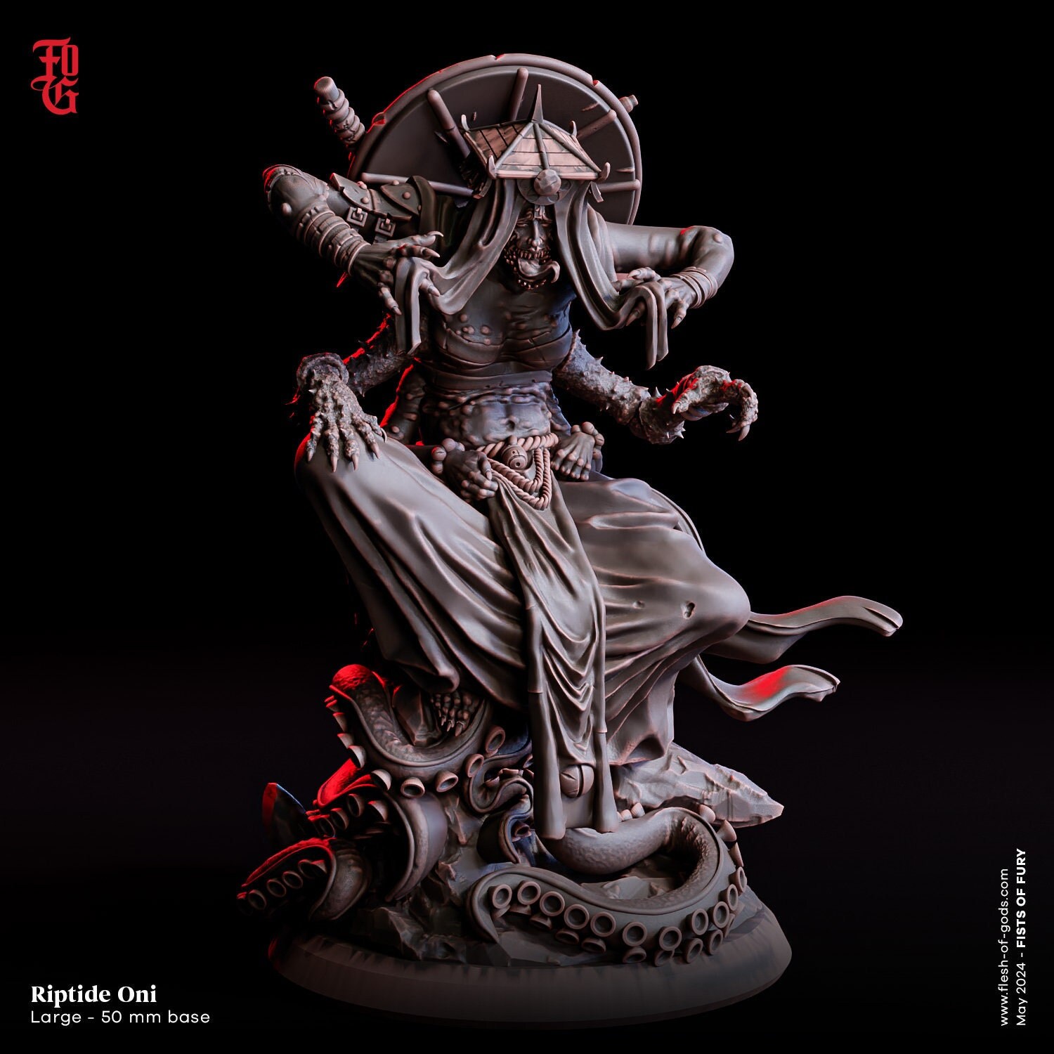 Japanese Riptide Oni Monster Miniature Large Fiend Oni Aberration