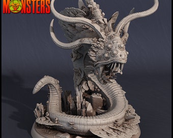 Dire Anglerfish Miniature | Aboleth Figurine kraken underwater monster 50mm Base | DnD Tabletop gaming | Dungeons and Dragons, DnD 5e