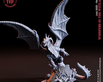 DnD Black Dragon Miniature Monster Miniature Large DnD Monster Skull Dragon | 75mm Base 32mm Scale DnD Miniature Dungeons and Dragons DnD 5e