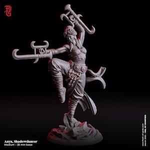 Female Human Monk Miniature Fighter Samurai Figurine | 32mm Scale, 75mm Scale and Bust | Dungeons and Dragons DnD 5e Dungeon Master Gift