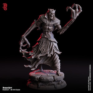 Boneclaw Miniature Skeleton Undead Monster Miniature Bone King | 32mm Scale 25mm Base | DnD Miniature Dungeons and Dragons DnD 5e